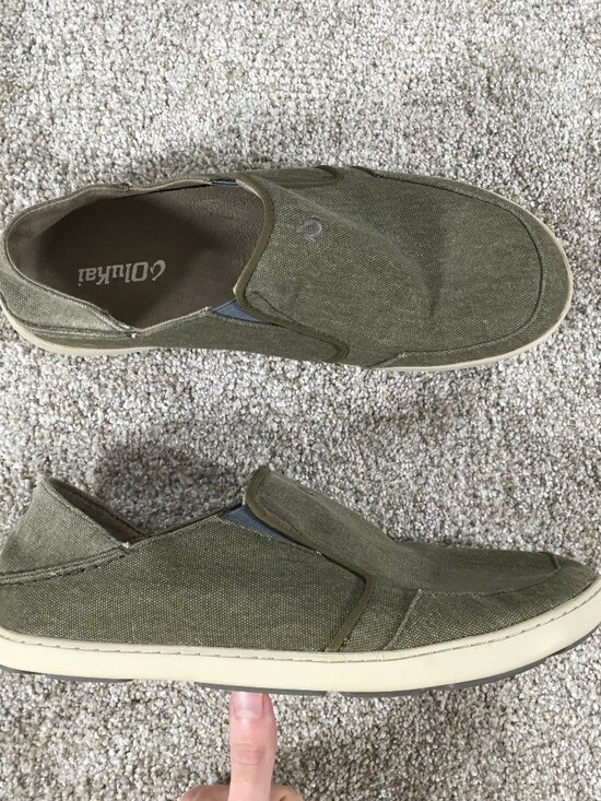 Olukai Nohea Lole Slip On Shoes Mens Size 11 M Tan Brown Canvas Drop In Heel main image 4